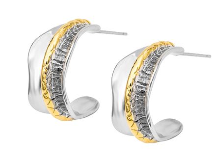 Серьги "Абстракция" 20,5мм, биколор