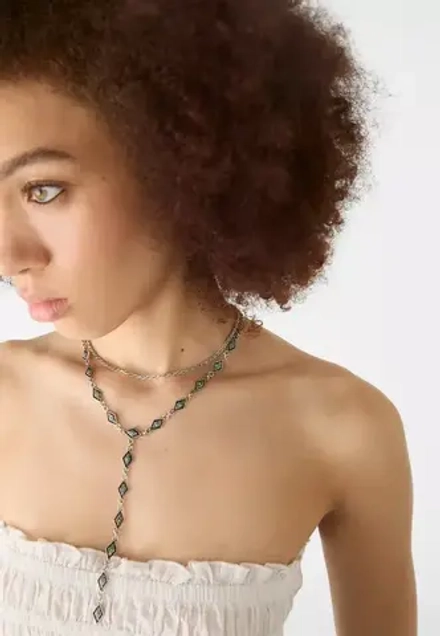 STRADIVARIUS Набор из 2 ожерелий-лариат, серый