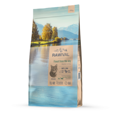 RAWIVAL Finest from the Sky утка и индейка для стерилизованных кошек - 1,7кг