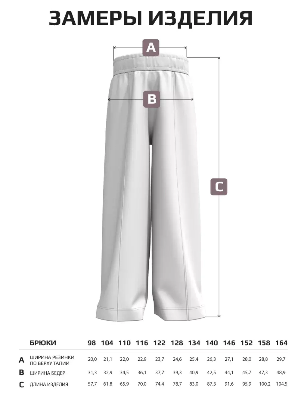Брюки детские широкие палаццо на резинке