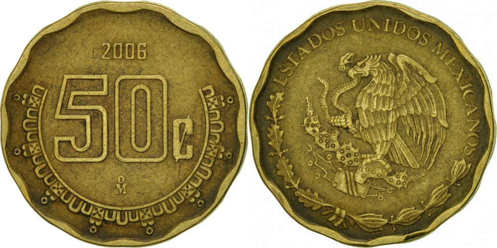 Мексика 50 сентаво, 2006 Герб XF