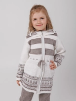 Кардиган вязаный на молнии с капюшоном для девочки