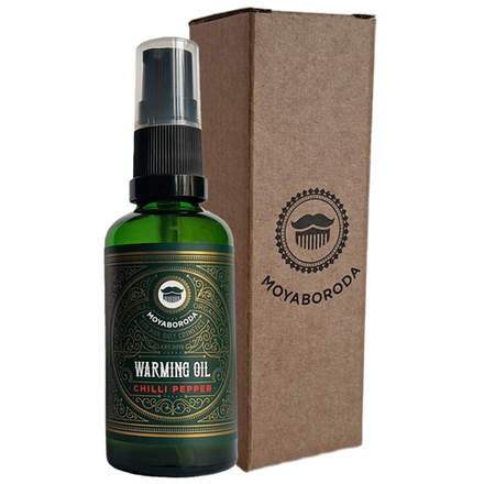 Масло для активации роста волос, бороды, усов MOYABORODA "CHILLI PEPPER", прешейв для бритья (органик масло с Чилийским перцем). (50мл.)