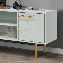 Тумба под ТВ Арт Колор leaves 155см Стайл Голд Серый дым