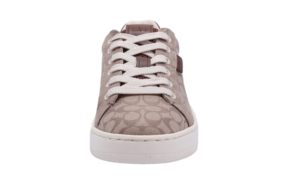 COACH Coach Lowline fabric letter lace-up wear-resistant non-slip low-top fashion sneakers women's brown