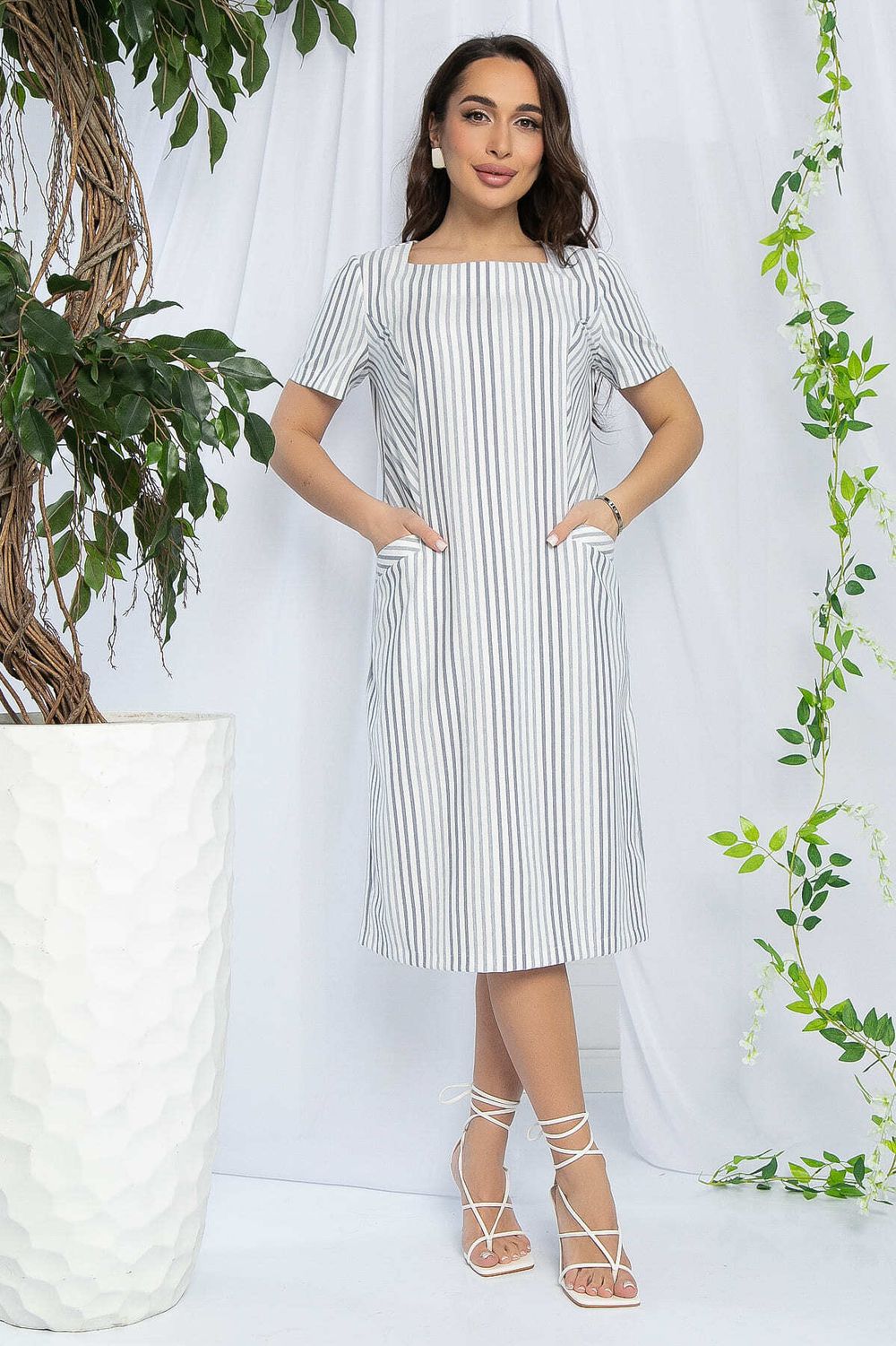 Платье Европейский шик (светло-серое) П13243-19М LT Collection