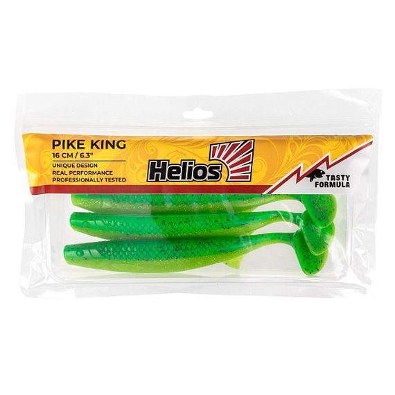 Виброхвост Pike King 6.3&#39;/16 см Green Lime 3шт (HS-37-010) Helios