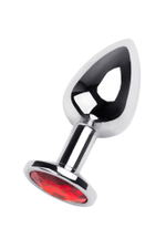 Анальная втулка с кристаллом Medium красный 8 см