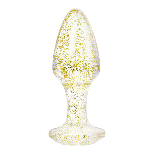 Золотистая акриловая анальная втулка 8см ToyFa Basic 881305-16