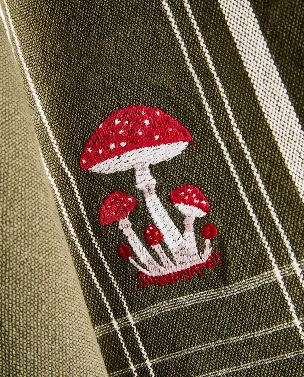 ZARA HOME КУХОННОЕ ПОЛОТЕНЦЕ С ЦВЕТОЧНОЙ ВЫШИВКОЙ, ЗЕЛЕНЫЙ