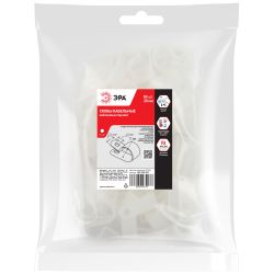 Скоба кабельная нейлоновая под винт ЭРА NO-225-267 20 мм белая 50 шт | Скобы пластиковые