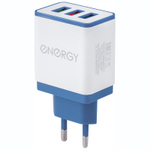 Сетевое зарядное устройство Energy ET-34, 3 USB разъема, белый