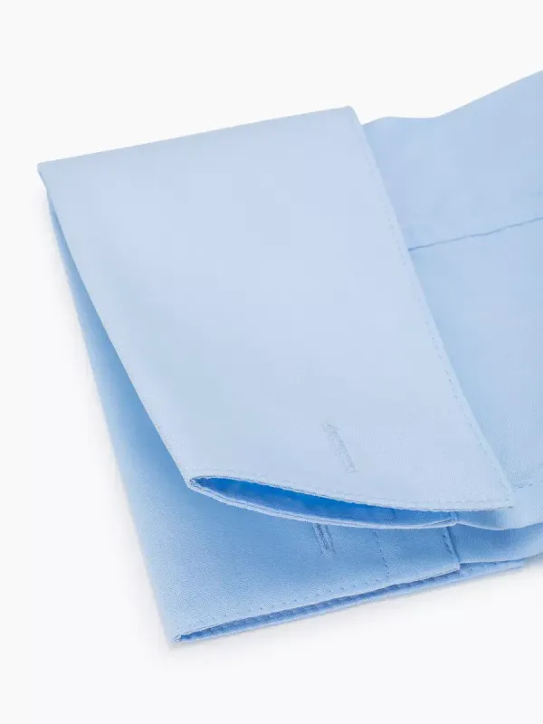 Рубашка под запонки приталенная SLIM FIT с длинным рукавом, голубая