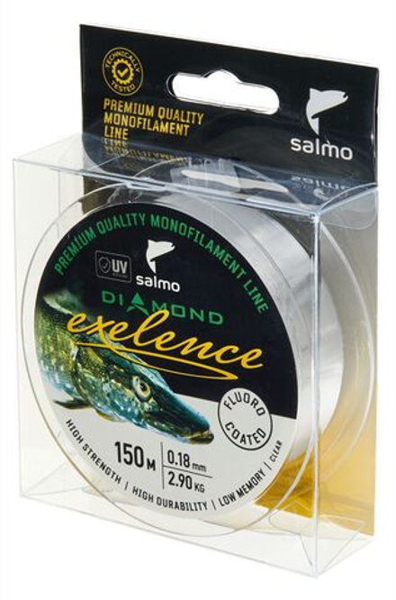 Леска монофильная Salmo Diamond EXELENCE FLUORO COATED Clear 150/018