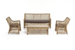"Асти" лаунж-зона из искусственного ротанга на 4 персоны, цвет соломенный