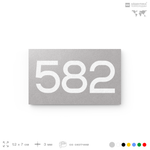 Номер на дверь 582, табличка на дверь для офиса, квартиры, кабинета, аудитории, склада, серая 120х70 мм, Айдентика Технолоджи