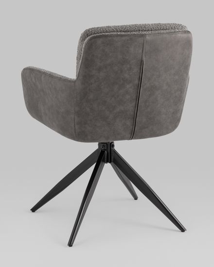 Стул обеденный Wick серый с серой экокожей