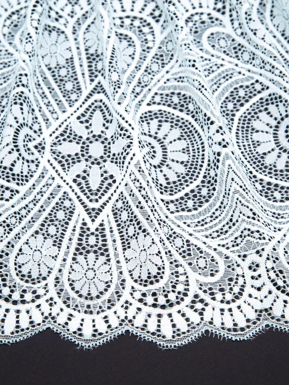 03-204 ОПТ Кружево эластичное 22 см, светло-голубой