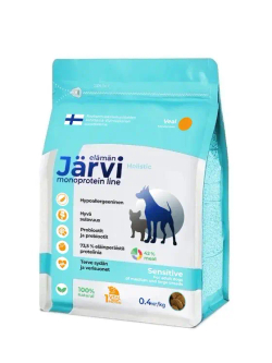 Jarvi сухой монопротеиновый полнорационный корм для собак сред. и крупных пород с чув. пищеварением, Телятина, 400г.