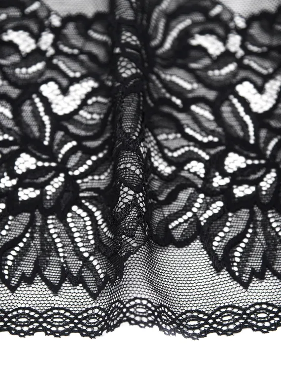 652 Кружево эластичное 17 см, Италия, черный 170