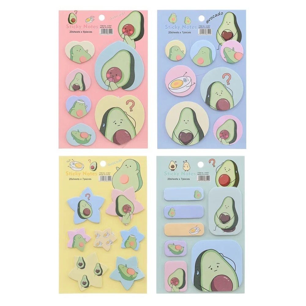 Закладки клейкие Basir бумажные, серия "Авокадо" 140 листов, размер 16,3*10,5 см, ассорти Закладки клейкие Basir бумажные, серия "Авокадо" 140 листов, размер 16,3*10,5 см, ассорти