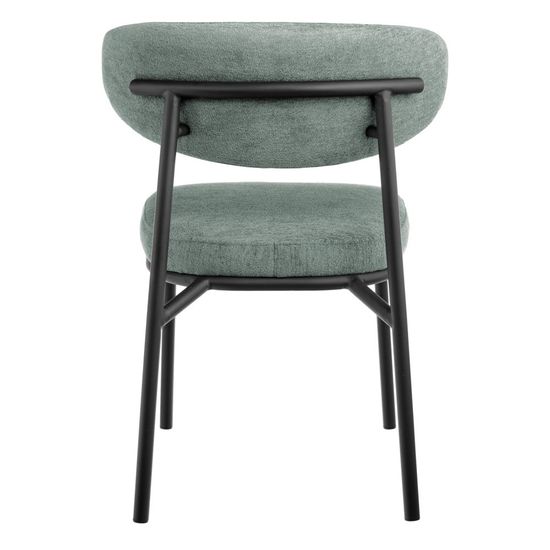 Стул Lucas 2 шалфей шенилл с чёрными ножками