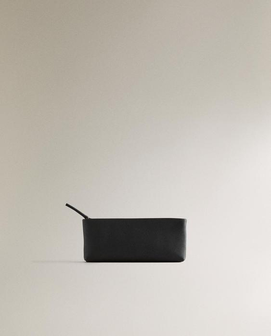 ZARA HOME КОЖАНЫЙ НЕСЕССЕР ДЛЯ ХРАНЕНИЯ, ЧЕРНЫЙ