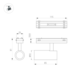 Светильник MAG-VIBE-SPOT-R35-8W Day4000 (BK, 24 deg, 48V) (Arlight, IP20 Металл, 5 лет) 044461
