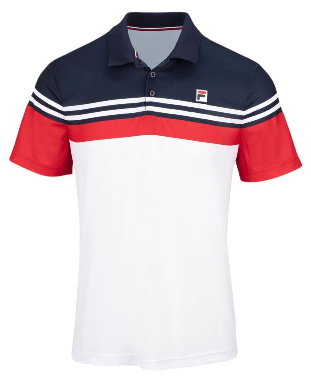 Мужское теннисное поло Fila Polo Paul - white/fila red/navy