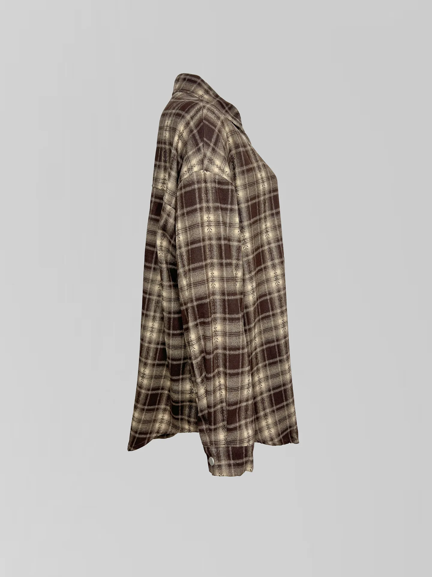 Рубашка Lan Lan 9055 удлиненная в клетку с надписью на кармане