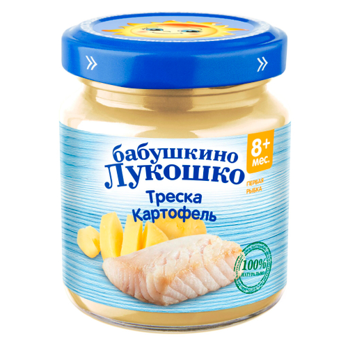 Пюре Бабушкино Лукошко Треска картофель с 8 месяцев 100г