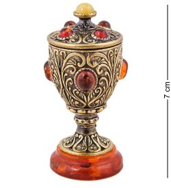 Народные промыслы AM-3784 Шкатулка «Грааль» (латунь, янтарь)