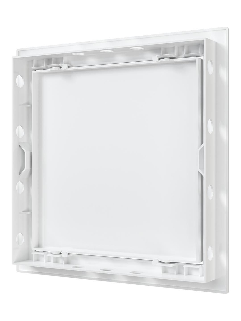 Люк ревизионный Л фланец 196х196 нажимной 218х218 пластик EVECS