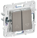 SKANDY Выключатель жалюзи 10А SK-V12N металл никель IEK