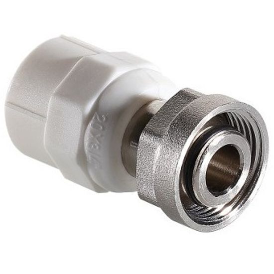 Муфта комбинированная Valtec 20х3/4" «евроконус» с накидной гайкой полипропиленовая VTp.708.E.02005