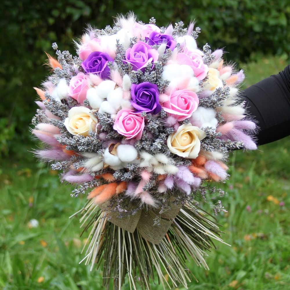 Букет сухоцветов  большой - Яркие краски 50х50 см