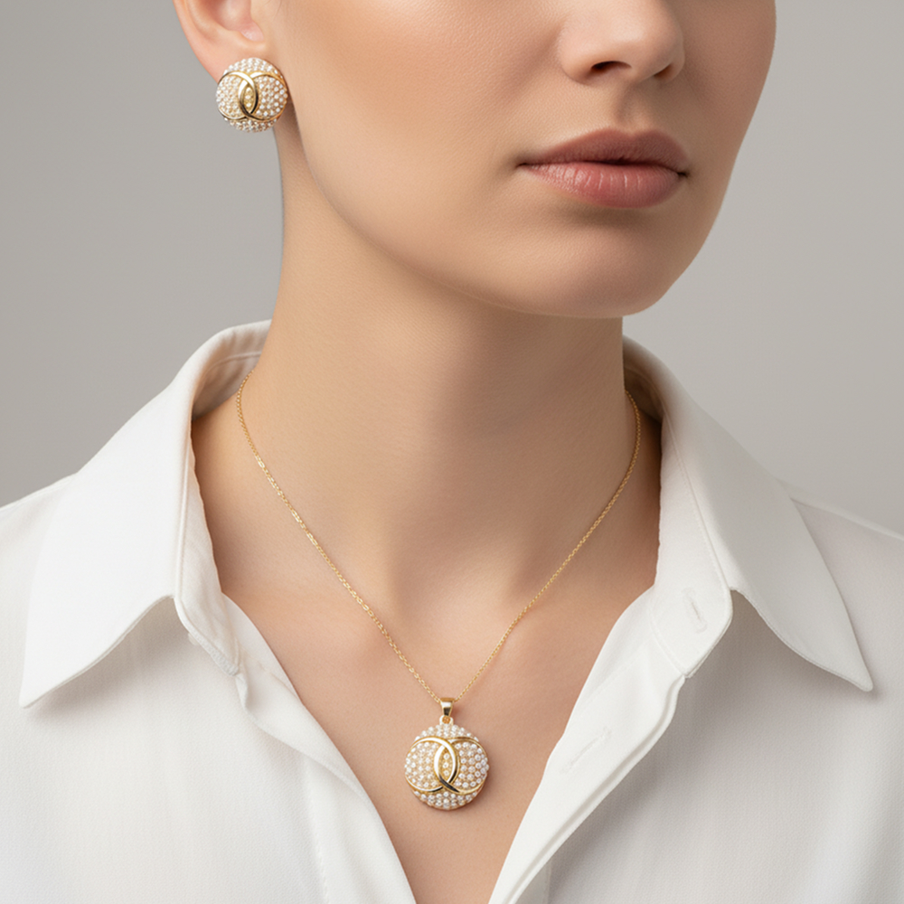 Комплект Fiore Luna, колье и серьги SG208408E-001 G