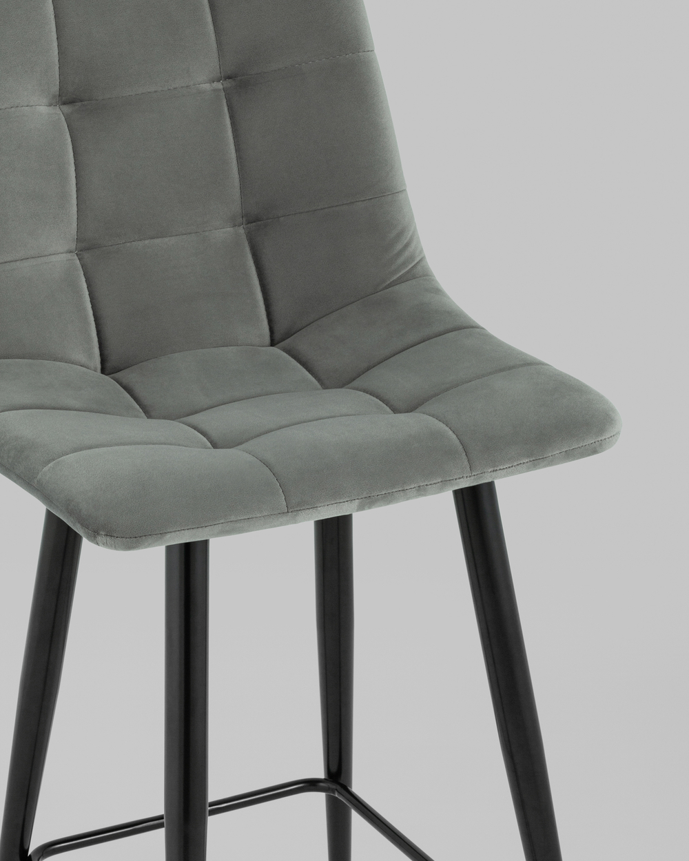 Стул полубарный Джанго велюр серый 2 шт.