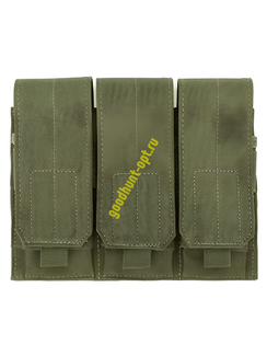 Тактический военный закрытый подсумок под 3 магазина Олива