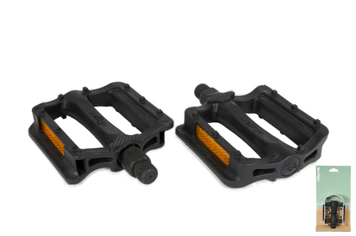 Педали Wellgo PLATFORM пластик, 106x90x32мм, резьба 9/16", DU подшипники, черные