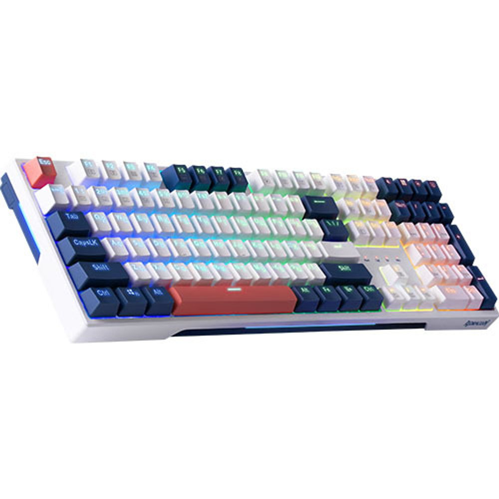 Механическая клавиатура Defender Whisper, бел-син-оранж., тихая