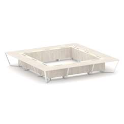 Steel Meet Стол переговорный квадратный KM-PR.B.SP-24K Денвер Светлый/Ваниль Глянец/Металл Белый 480