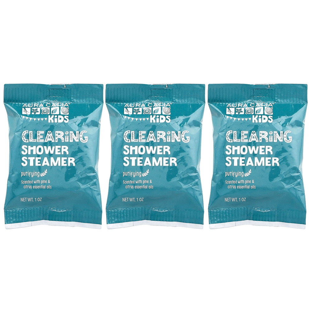Aura Cacia, Kids, очищающие пароварки для душа, очищение, 3 таблетки