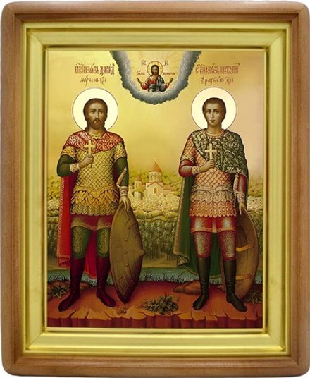 Давид и Константин Арагветские князья мученики. Икона на холсте.