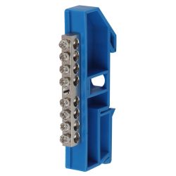 Шина ЭРА NO-222-85-1 N ноль на DIN-изоляторе ШНИ-6х9-8 никелированная Д-Синий | Шины N, PE, PEN