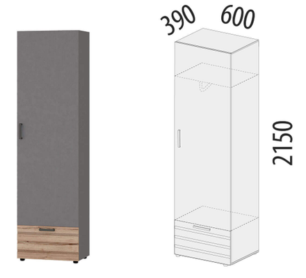 Денвер-401 (DaVita) 401.01 Шкаф для одежды
