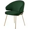 Стул Lime, зеленый микровелюр с золотыми ножками