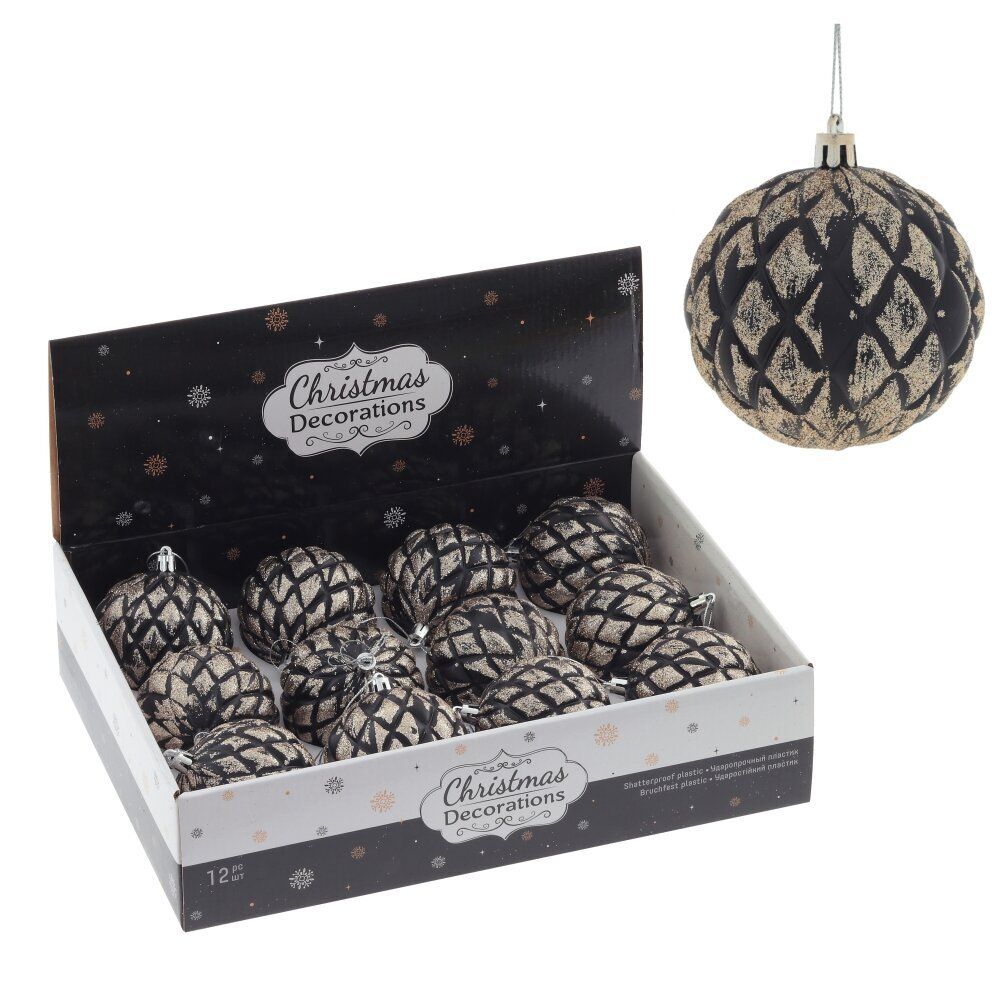 GAEM Набор из 12шт Украшение новогоднее "Шар", D 8 см, L35,5 W27 H8,5 см