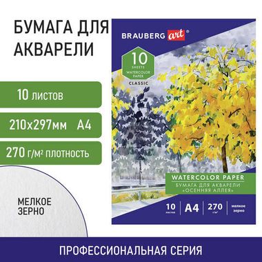Папка д/акварели А4 10л. (BRAUBERG) ART CLASSIC 