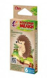 Набор воск. мелков ZOO  6 цв. шестигранные